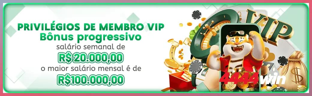 4444WIN bônus — cashback 15 por cento e níveis VIP